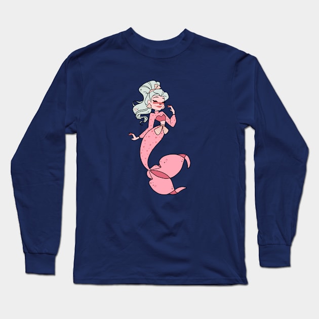 Mint Hair Mermaid Long Sleeve T-Shirt by Maxineart